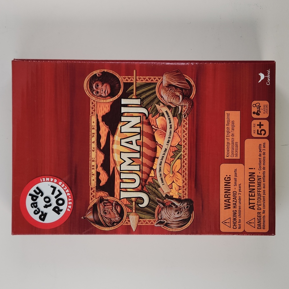 JUMANJI NWT Portable Board Game For Ages 5+, 2 Players, 2019, Cardinal/Columbia